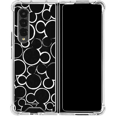 Disney Mickey Mouse Logo Pattern Galaxy Z Fold4 5G Clear Case